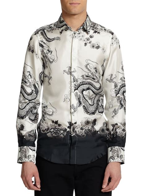 dolce gabbana silk shirt men